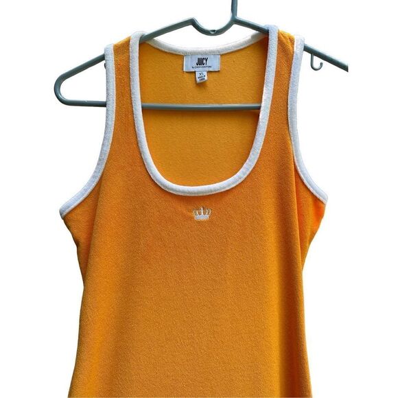 Juicy Couture Y2K Orange Terry Cloth Sleeveless Midi Dress Embroidered Logo XS - Picture 5 of 12